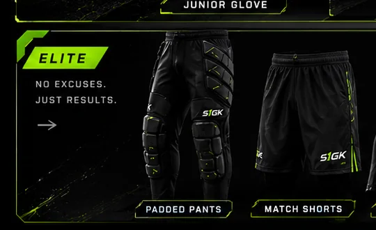 Elite level goalkeeper gear